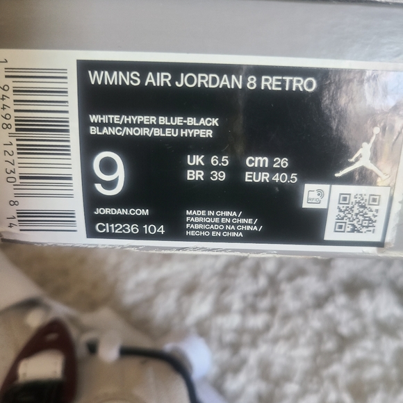 Air jordan retro 8 white, black , purple, gray authentic - Picture 5 of 6